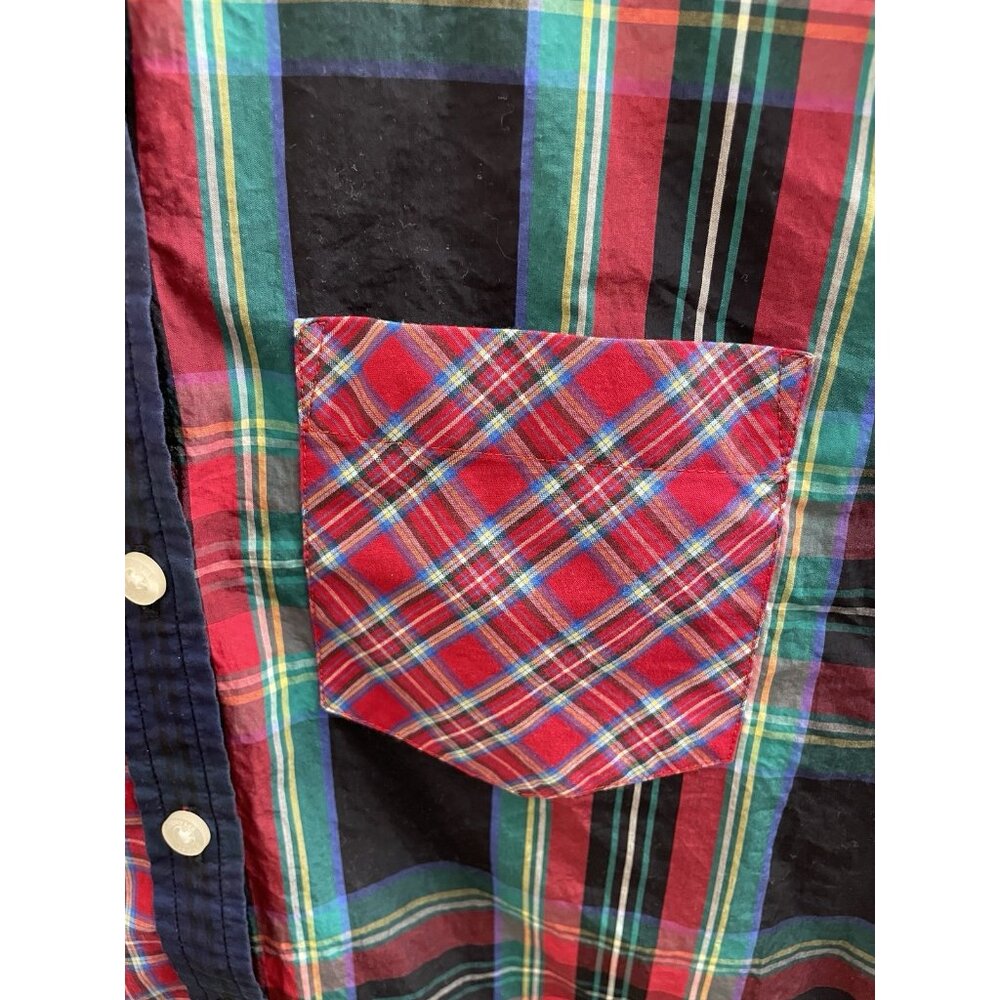 Vineyard Vines Womens Cotton Plaid Patch Shirt Sz 00 Color Block - Picture 5 of 11